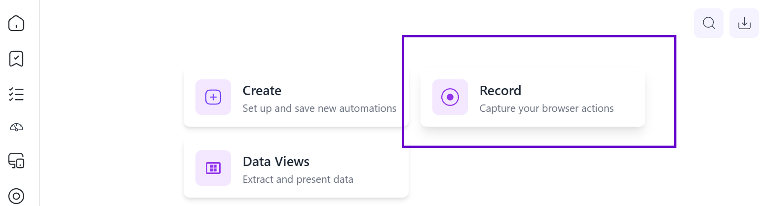 Navigate to Recording Tool